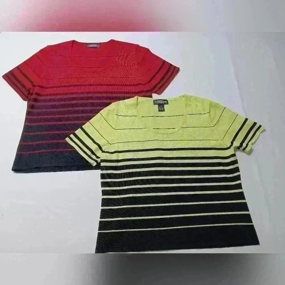 2  World Republic Short sleeve Rayon blend knit crew neck Tops. Ladies size XL